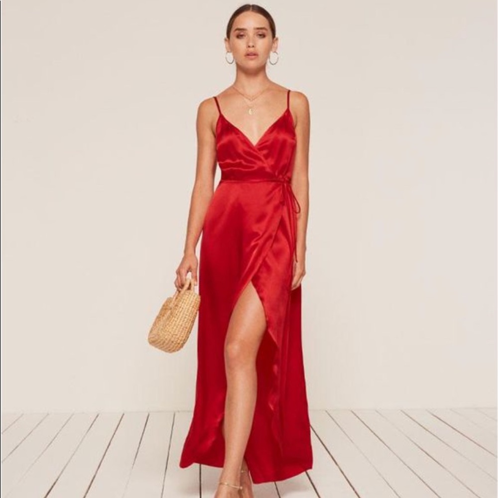 Reformation Red High Low Dress